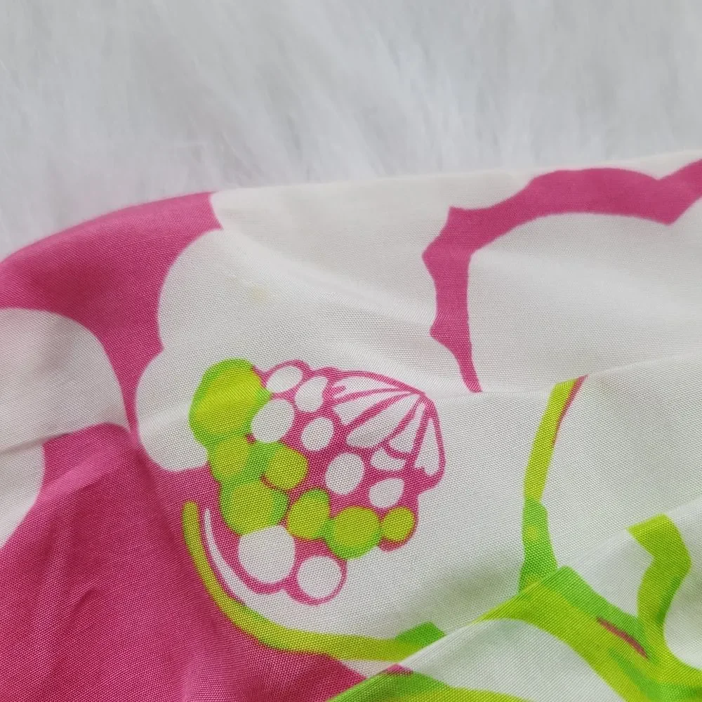Lilly Pulitzer Blair Silk Dress strapless Ruffle hem‎ in Hot Pink size 6 Small - Picture 11 of 12